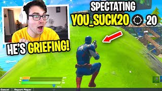 I spectated this player GRIEF EVERYONE in my custom Fortnite Season 3 [upl. by Denby]