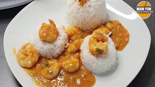 Curry de crevettes au lait de coco au thermomix TM6 Thaïlande [upl. by Ahsikym980]