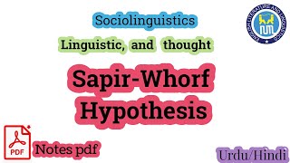 Sapir Whorf hypothesis  SapirWhorf hypothesis in sociolinguistics [upl. by Stesha]