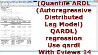 Quantile ARDL Autoregressive Distributed Lag Model QARDL regression Use qardl With Eviews 14 [upl. by Cassandre520]