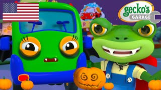 Baby Truck Trick or Treat Halloween Adventures 🎃  Geckos Garage  Truck Catoons for Kids [upl. by Sudnak]