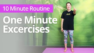 ONE MINUTE Exercises  10 Minute Daily Routine [upl. by Nanor822]