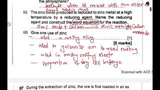 METALS EXTRACTION OF ZINC EXAM QUESTIONS  TOPIC SUMMARISED [upl. by Nnaeirelav578]