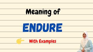 Daily vocabulary  Endure Meaning  Vocabgram [upl. by Nakre]