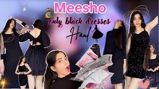 Meesho black bodycon dresses haul ✨ backless drapeslit styles💫 [upl. by Ramoj]