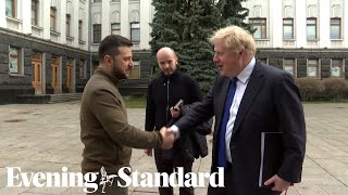 Boris Johnson meets with Ukraines Zelensky in Kyiv [upl. by Ivy]