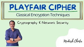 Playfair cipher  Substitution Cipher  Classical Encryption Techniques Example of Playfair cipher [upl. by Haletta730]