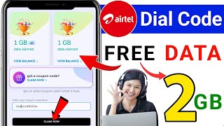 Airtel Sim Mein 2GB free data kaise le  Airtel 2gb data coupon code  Airtel free data [upl. by Mercorr]