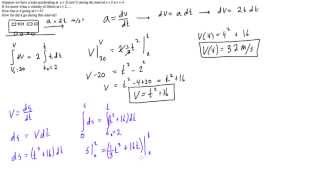 Acceleration as a function of time example with nonconstant acceleration [upl. by Euqinommod]