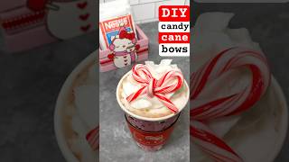 How to make Candy Cane Bows ♥️🤍♥️ christmascrafts christmasrecipe holidaywithyoutube [upl. by Gaskin]