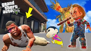 FRANKLIN under attack by EVIL CHUCKY and GROOT in GTA 5  SHINCHAN and CHOP [upl. by Wareing]