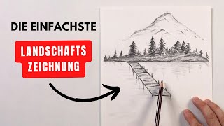 Landschaft zeichnen – Einfacher gehts nicht [upl. by Aniara563]