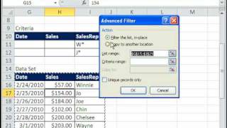 Excel Magic Trick 525 Advanced Filter With Wild Cards [upl. by Cherish]