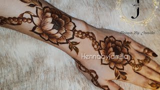 simple Mehandi design beautiful flowers gulf henna designMehandi ka design mehndi henna youtube [upl. by Fadden]