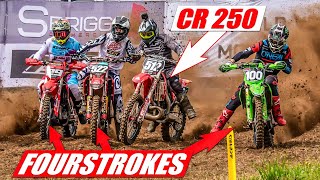 Racing 17YearOld CR250 2 Stroke vs Modern 4 Strokes [upl. by Ayim]