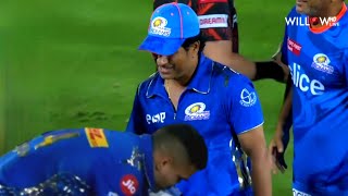 Arjun Tendulkar touched Sachin Tendulkars feet after taking careers first IPL wicket in MI vs SRH [upl. by Neeoma570]