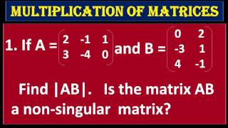 410 If A and B are given Matrices Find AB Is it Singular or Nonsingular Matrix for CLASS 12 [upl. by Adnahsar753]