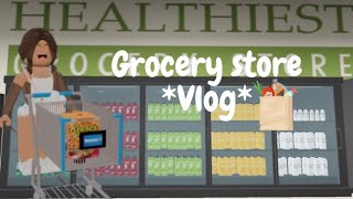 Spend the day with me Grocery vlog Bloxburg Roleplay [upl. by Nilyak]