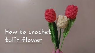 How to crochet tulip flower  Crochet tutorial by Jefferson [upl. by Akoek]