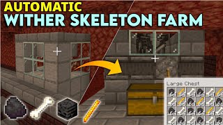 Automatic Wither Skeleton Farm In Minecraft PEBedrock 119  Wither Skeleton SkullHead Farm [upl. by Pavlish]