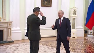 Putin hails ChinaRussia ties in talks with Defence Minister Li Shangfu  AFP [upl. by Annaxor]