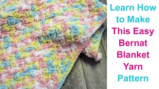 Easy Bernat Baby Blanket Yarn Crochet Pattern Confetti Afghan [upl. by Woolley456]