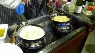 Live station of pasta cooking by chef on 19012013 in the wedding dinner [upl. by Quin]