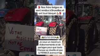 LES BELGES ARRIVENT À BRUXELLES EN TRACTEUR 🚜  tractor fendt agriculture manifestation aide [upl. by Yuht]