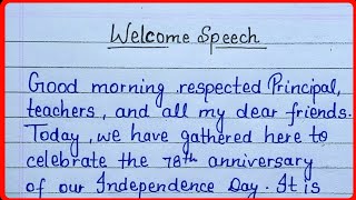 Welcome speech for Chief guest on Independence Day78th independence daywelcome speech [upl. by Tamah]