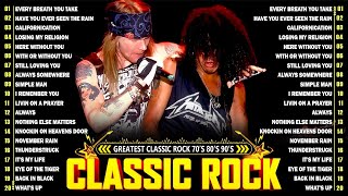 Best Classic Rock Songs 70s 80s 90s 🔥 Guns N Roses Aerosmith Bon Jovi Metallica Queen ACDC U2 [upl. by Langsdon694]