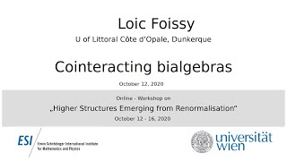 Loic Foissy  Cointeracting bialgebras [upl. by Piderit]