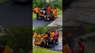 Paving Asphalt Driveway with New Blacktop Machine Michaels Paving LLC [upl. by Hirst]