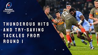 Biggest Hits and Top Tackles from Round 1 │Heineken Champions Cup Rugby 202122 [upl. by Aihsined24]