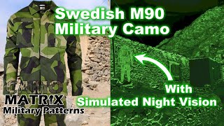 Swedish M90 Military Camo on 13 battle backgrounds w simulated NIGHT Vision [upl. by Merla]