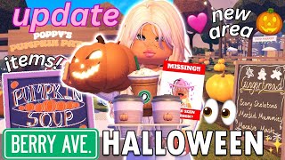 NEW AREAS PUMPKIN PATCH HAUNTED HOUSE TONS OF NEW ITEMS amp MORE BERRY AVENUE HALLOWEEN UPDATE [upl. by Amuh621]