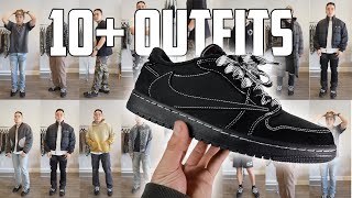 Styling Outfits with Travis Scott Jordan 1 BLACK PHANTOM [upl. by Tyree917]