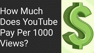 How Much Does YouTube Pay Per 1000 Views [upl. by Elocyn]