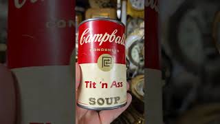 Vintage Andy Warhol Style Novelty Campbells Soup Cans available in our online store ShopSBHcom [upl. by Leaper197]