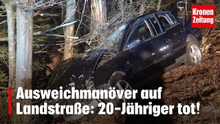 Ausweichmanöver auf Landstraße 20Jähriger tot  kronetv NEWS [upl. by Bellamy]