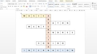 Como hacer un crucigrama en word 2013 [upl. by Ytirehc]