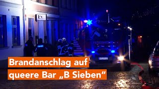 Erneuter Brandanschlagauf queere Bar „B Sieben“ in Rostock [upl. by Ellevehc]