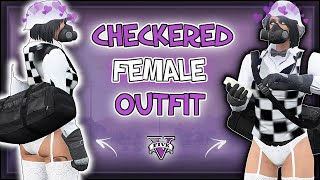 GTA 5 I EASY Female Outfit Tutorial CHECKERBOARD amp RACE GLOVES Patch 150 TRANSFER GLITCH [upl. by Remot893]