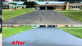 Ep14Great transformationDriveway Sealcoating satisfyingvideo drivewaysealing sealcoating [upl. by Brandes961]