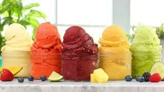 5 EASY Fruit Sorbets  Dairy Free Summer Desserts [upl. by Yance]