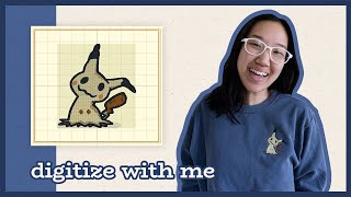 Start to Finish EMBROIDERY DIGITIZE TUTORIAL  Pokemon Mimikyu [upl. by Llewsor]