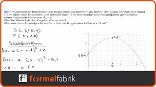 Quadratische Funktionen Textaufgabe Kugelstoßen [upl. by Astiram282]