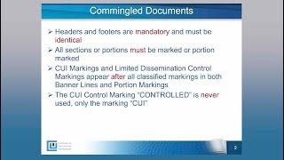 Controlled Unclassified Information  Marking Commingled Information [upl. by Chenay398]