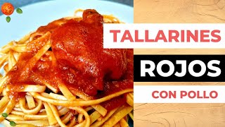 TALLARINES ROJOS CON POLLO  Receta peruana 🇵🇪 [upl. by Lower]