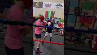 Damen Russell spars at dement bros boxing club at sparring event [upl. by Neeneg631]