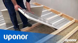 Installation av golvvärme  Uponor Golvvärmekassett med isolering [upl. by Aerdnahc]